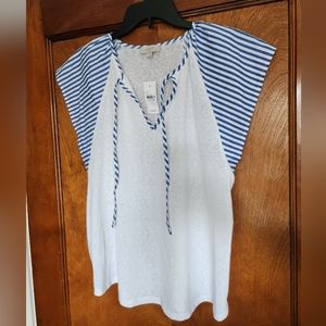 NWT LOFT Contrast Sleeve top, sz L